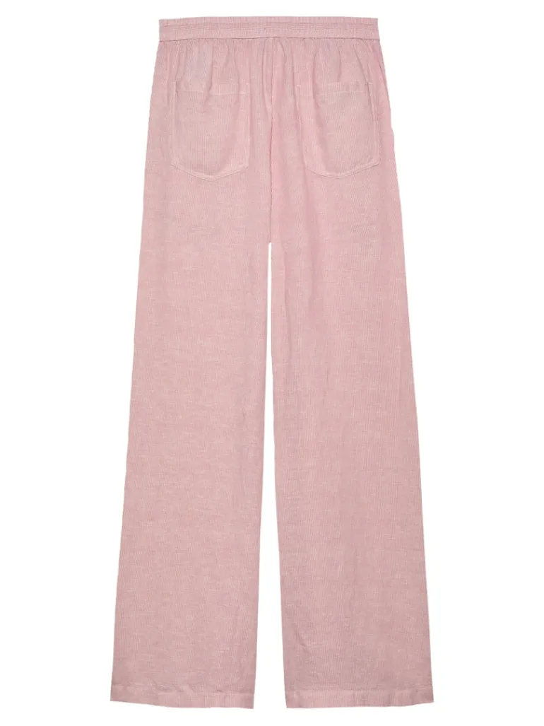 TJW LINEN PANT precious pink - stripe