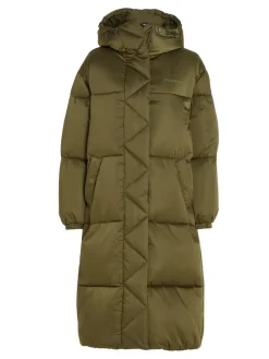 TJW LONG SATIN PUFFER drab olive green