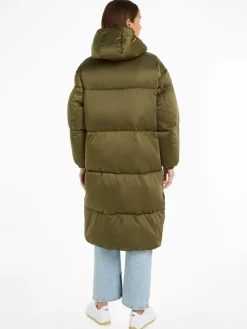 TJW LONG SATIN PUFFER drab olive green