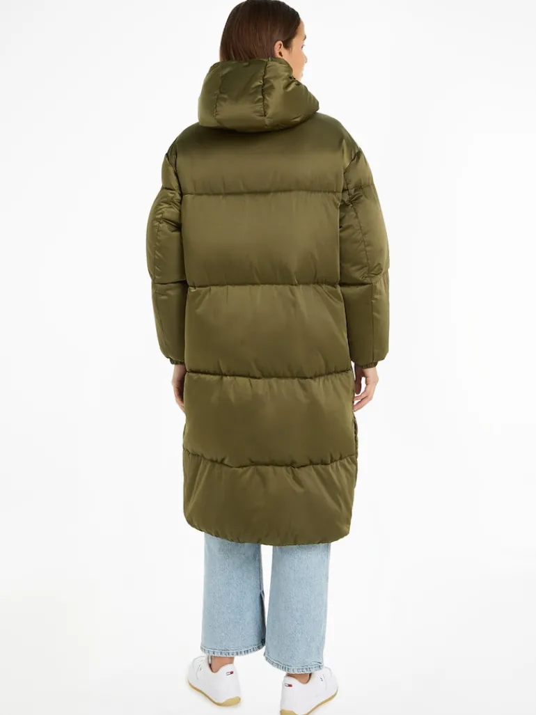 TJW LONG SATIN PUFFER drab olive green