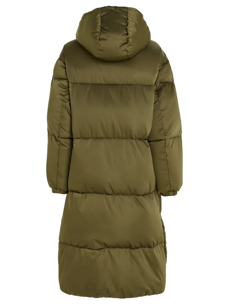 TJW LONG SATIN PUFFER drab olive green