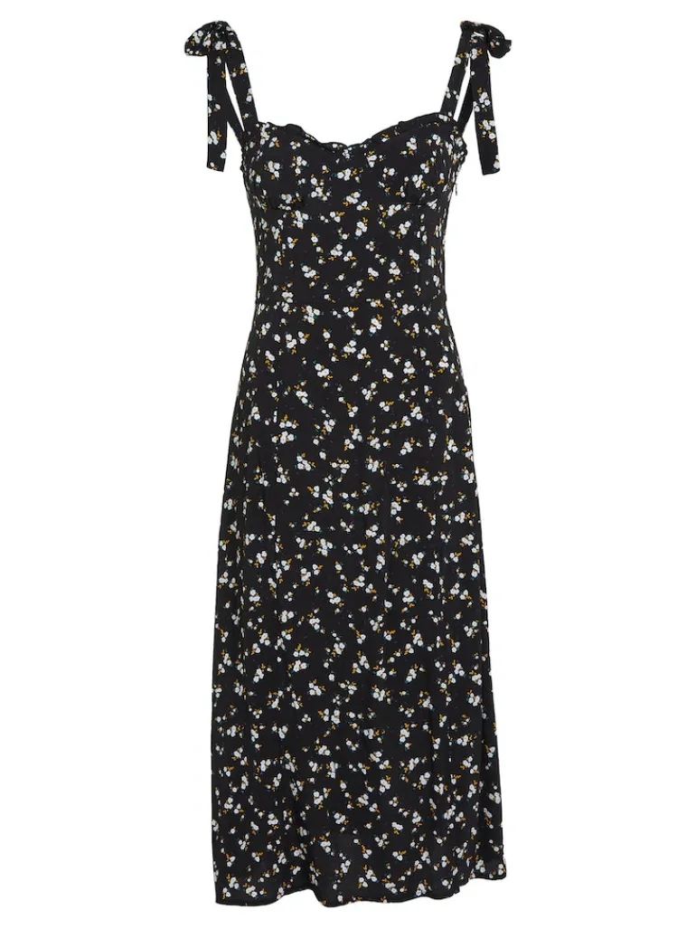 TJW MIDI FLORAL RUFFLE DRESS spring floral