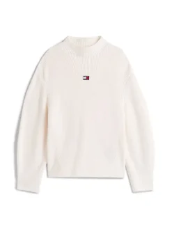 TJW MOCKNECK BADGE SWEATER ancient white