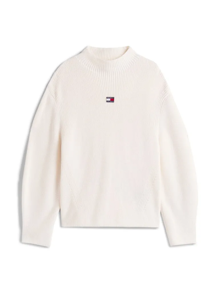 TJW MOCKNECK BADGE SWEATER ancient white