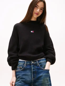 TJW MOCKNECK BADGE SWEATER black