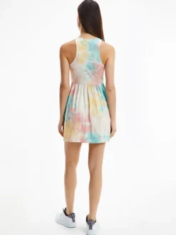 TJW MULTI TIE DYE SKATER DRESS tie dye multi
