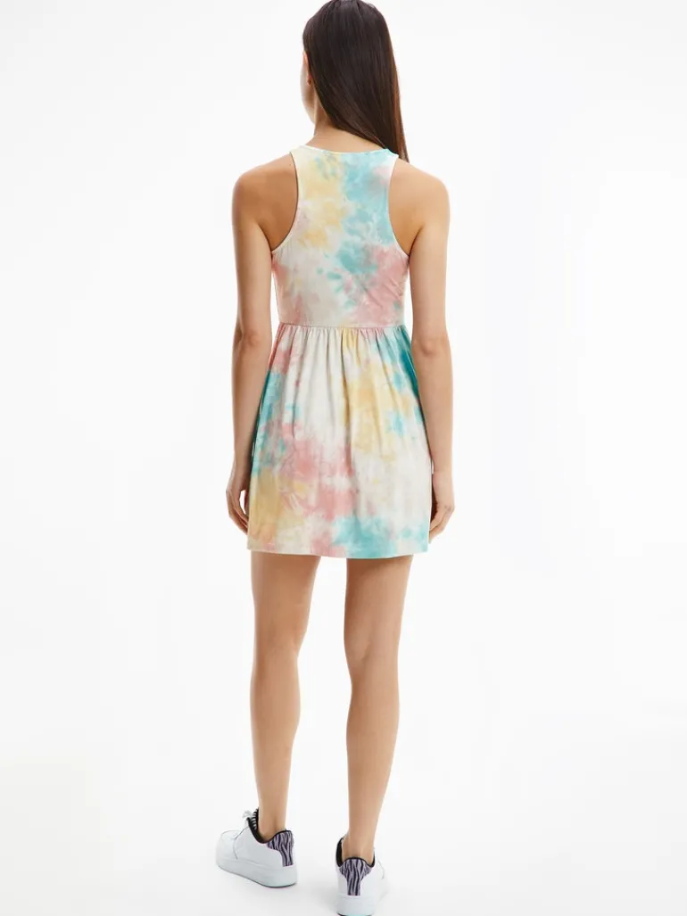 TJW MULTI TIE DYE SKATER DRESS tie dye multi