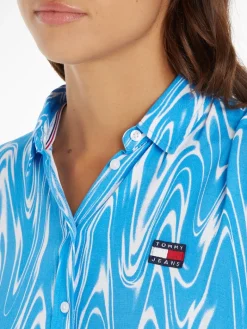 TJW PSYCHEDELIC SHIRT DRESS blue psychedelic print