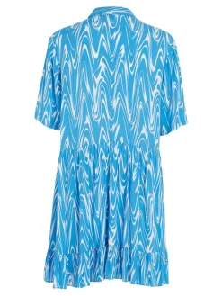 TJW PSYCHEDELIC SHIRT DRESS blue psychedelic print
