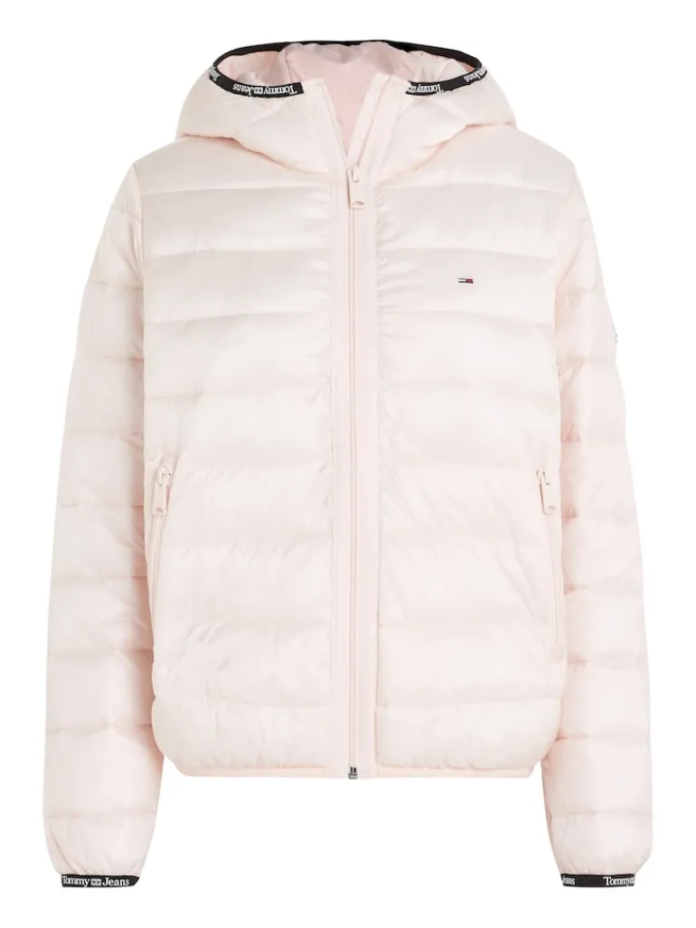 TJW QUILTED TAPE HOODED JACKET faint pink
