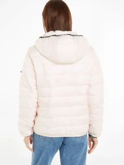 TJW QUILTED TAPE HOODED JACKET faint pink
