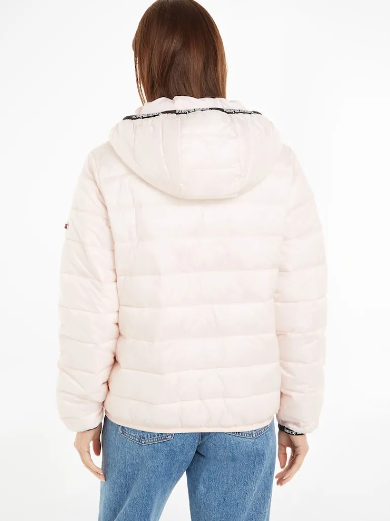TJW QUILTED TAPE HOODED JACKET faint pink