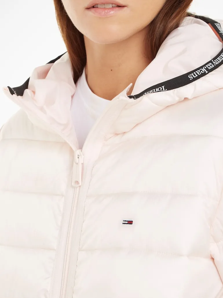 TJW QUILTED TAPE HOODED JACKET faint pink