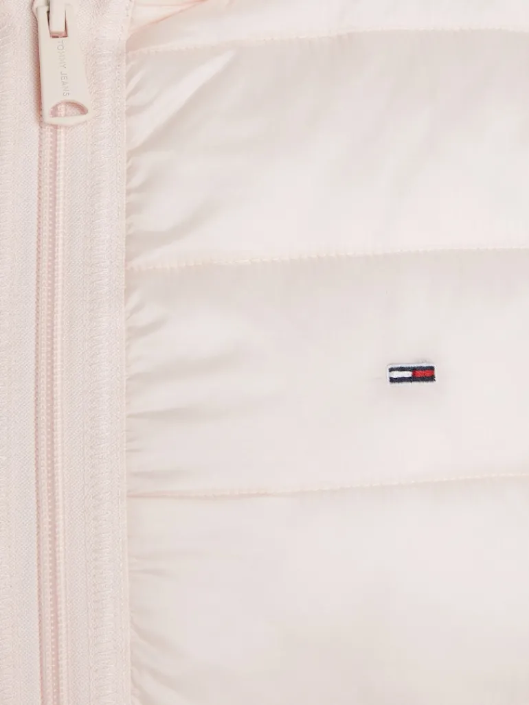 TJW QUILTED TAPE HOODED JACKET faint pink