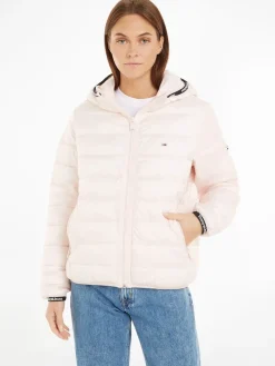 TJW QUILTED TAPE HOODED JACKET faint pink