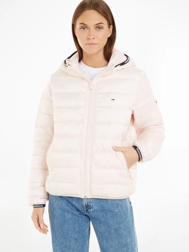 TJW QUILTED TAPE HOODED JACKET faint pink