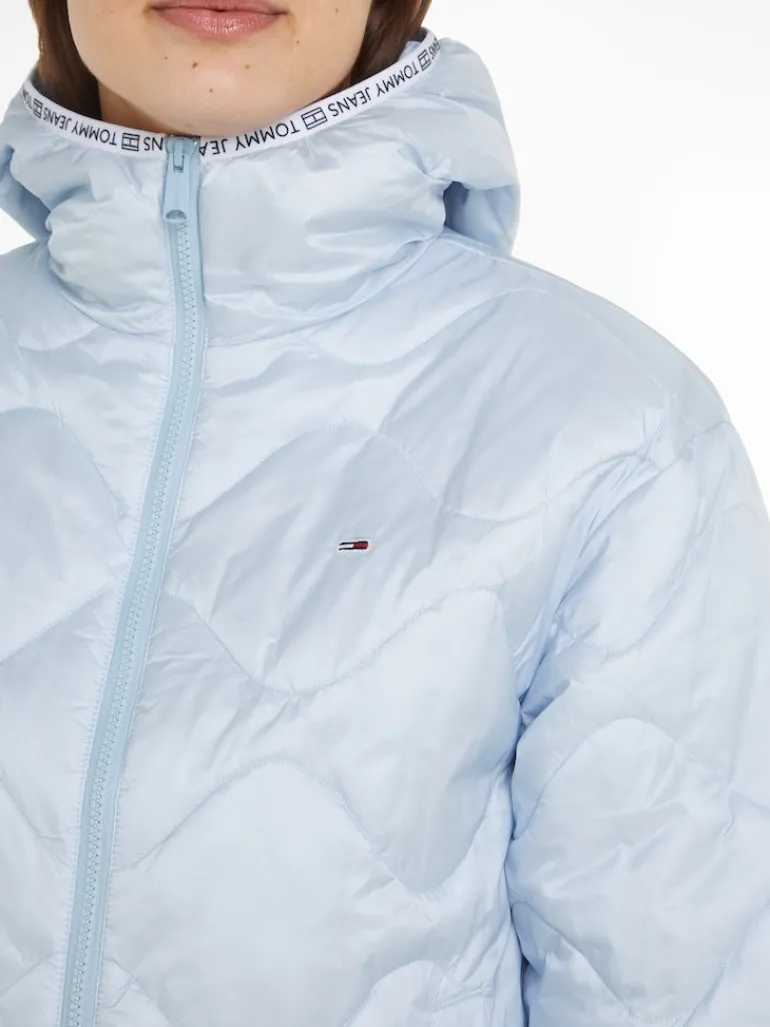 TJW QUILTED TAPE HOOD PUFFER EXT breezy blue