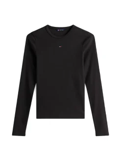 TJW SLIM ESSENTIAL RIB LS black