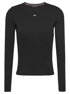 TJW SLIM ESSENTIAL RIB LS black