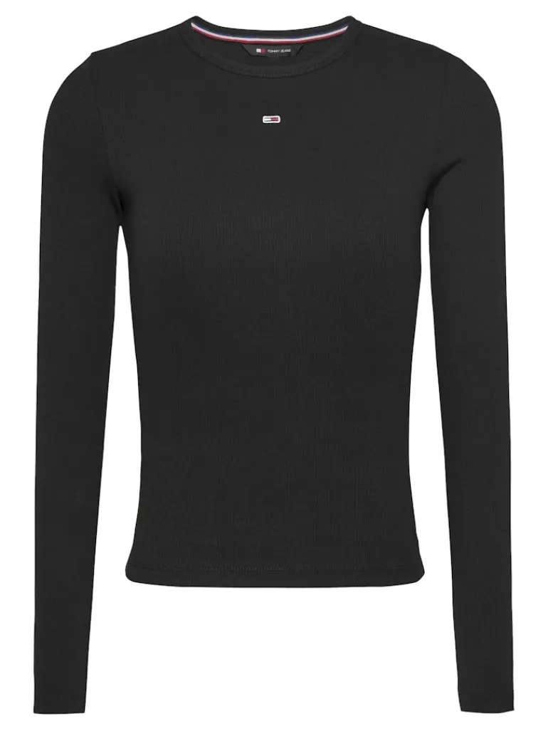 TJW SLIM ESSENTIAL RIB LS black