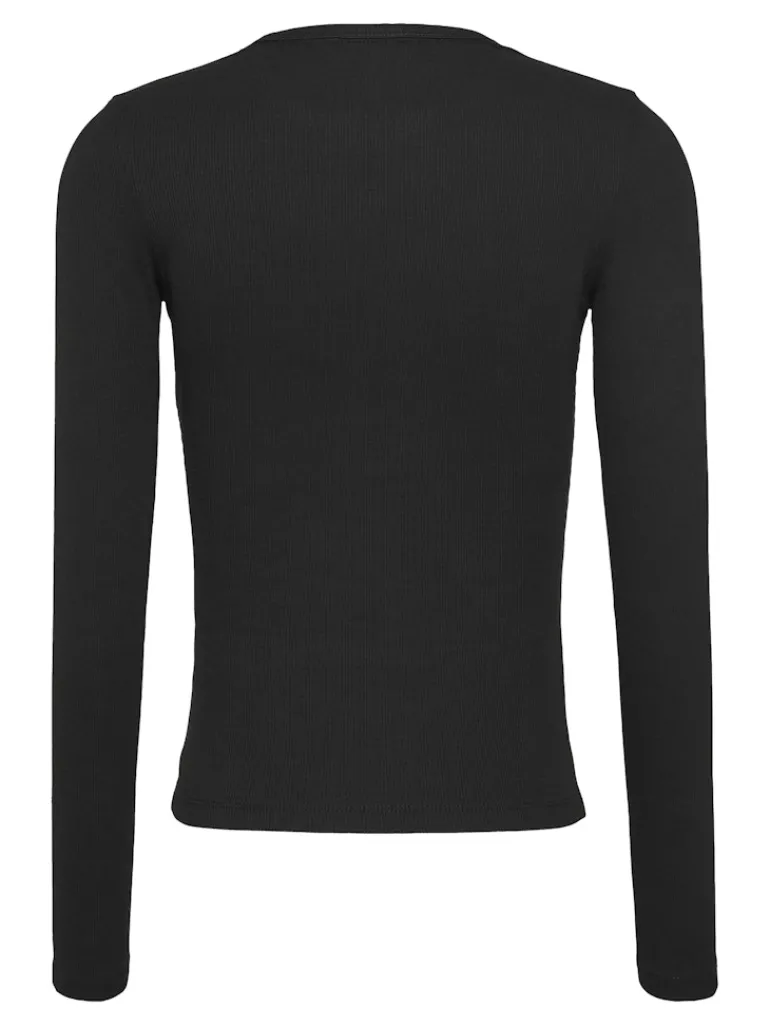 TJW SLIM ESSENTIAL RIB LS black