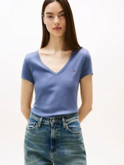 TJW SLIM ESSENTIAL RIB V SS blue moment