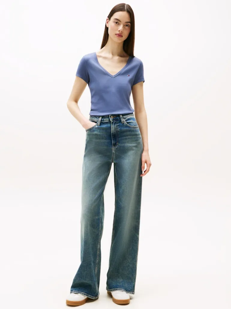 TJW SLIM ESSENTIAL RIB V SS blue moment