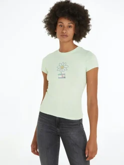 TJW SLIM FLWR PWR 2 TEE opal green