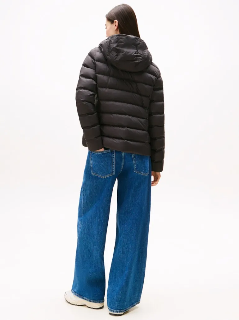 TJW SLIM HOOD PRNT DOWN JCKT EXT black