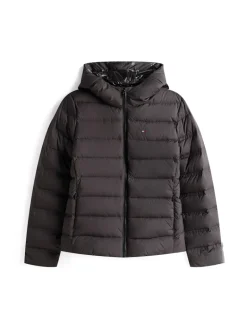 TJW SLIM HOOD PRNT DOWN JCKT EXT black