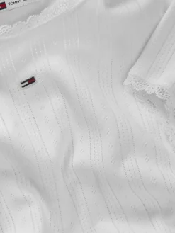 TJW SLIM POINTELLE RIB TEE ecru