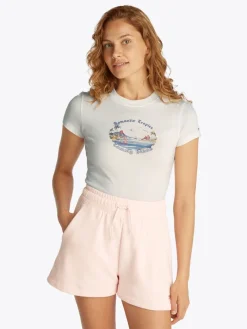 TJW SLIM ROMANCE TROPICS TEE EXT ecru