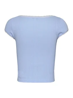 TJW SLIM SH POINTELLE SS TEE EXT sweet blue