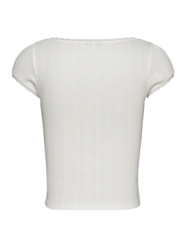 TJW SLIM SH POINTELLE SS TEE EXT ecru