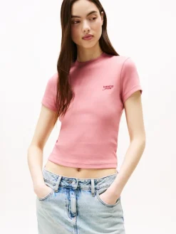 TJW SLIM SH SCRIPT TEE tahiti berry