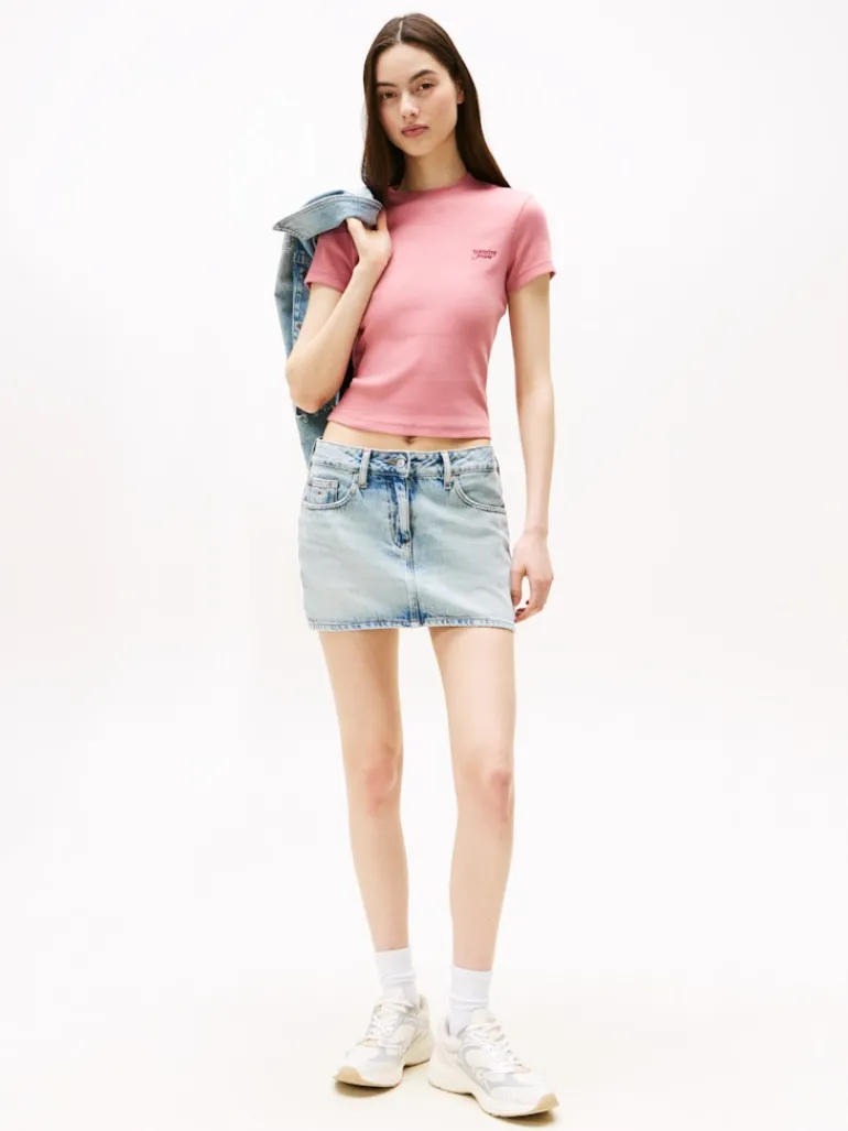 TJW SLIM SH SCRIPT TEE tahiti berry