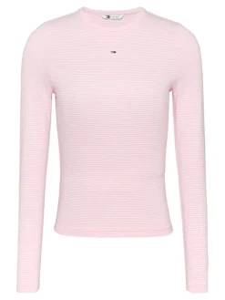 TJW SLIM STRIPE ESSENTIAL RIB LS ballet pink - stripe