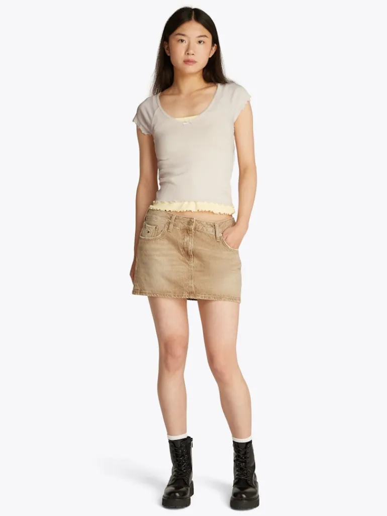TJW SLIM VNECK GMD RIB SS ancient white