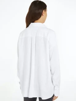 TJW SP OVR LINEN SHIRT white