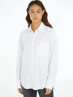 TJW SP OVR LINEN SHIRT white