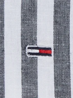 TJW STRIPED LINEN BLEND BF SHIRT twilight navy - stripe