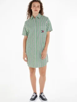 TJW STRIPE SS SHIRT DRESS coastal green - multi