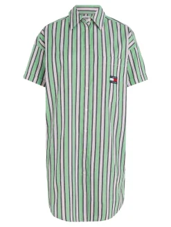 TJW STRIPE SS SHIRT DRESS coastal green - multi