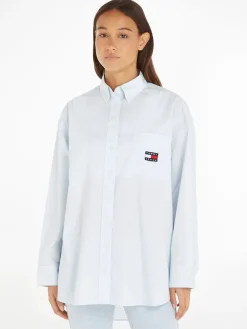 TJW SUPER OVERSIZED SHIRT shimmering blue