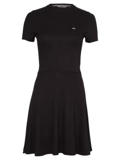 TJW TIE BACK FIT FLARE DRESS black