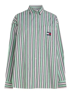 TJW ULTRA OVERSIZED STRIPE SHIRT coastal green - multi