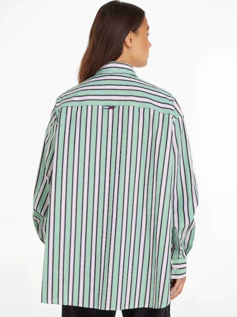 TJW ULTRA OVERSIZED STRIPE SHIRT coastal green - multi
