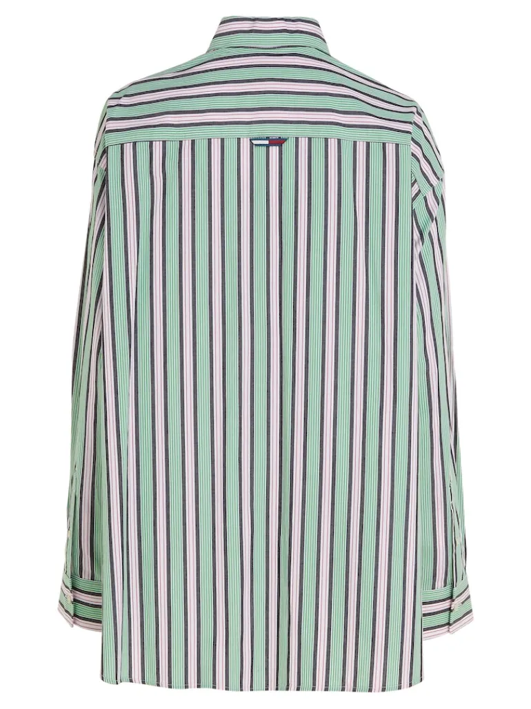 TJW ULTRA OVERSIZED STRIPE SHIRT coastal green - multi