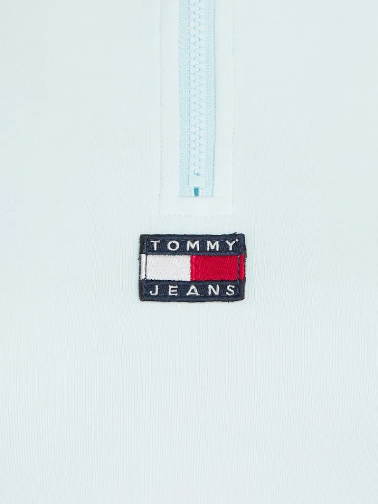 TJW XS BADGE 1/4 ZIP MOCKNECK shimmering blue