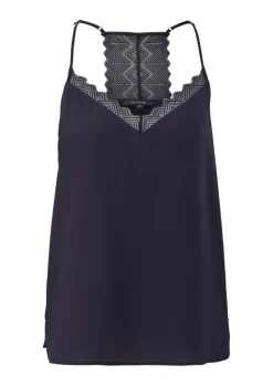 Top im Lingerie-Look blau